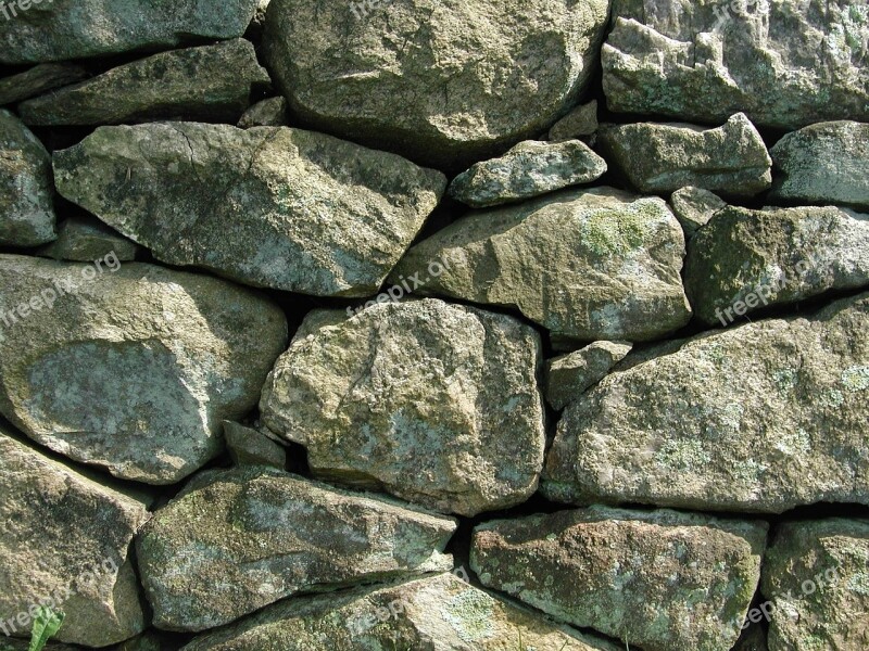 Stone Wall Rocks Stones Close Up Fence