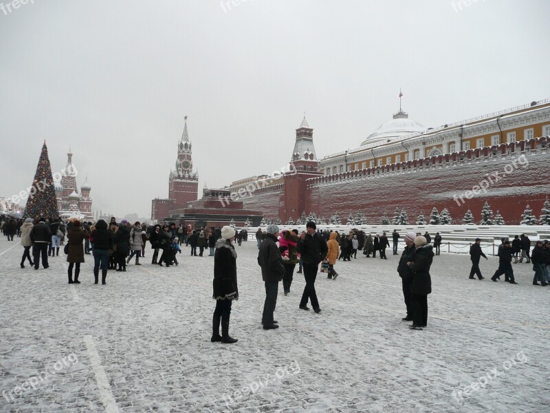 Russia Moscow Kremlin Red Square Winter