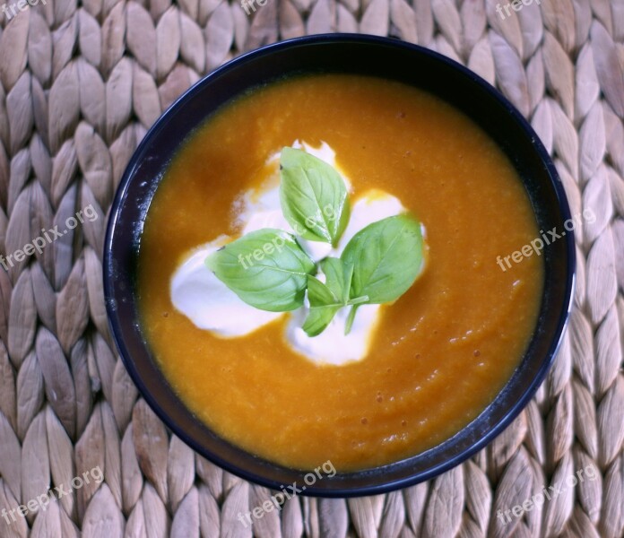 Soup Cream Basil Vegetable Lunch