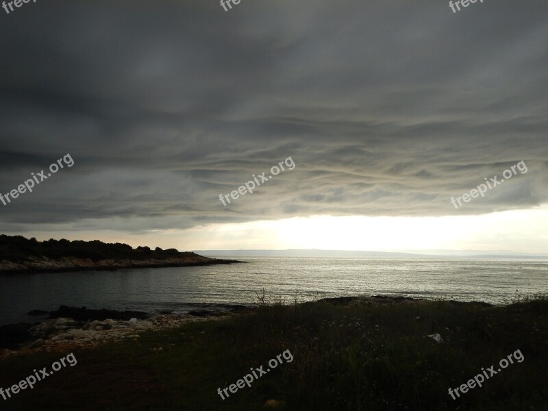 Croatia Sky Clouds Cloudy Sky Sea