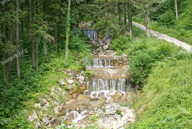 Waterfall Cascade Nature Water Bach