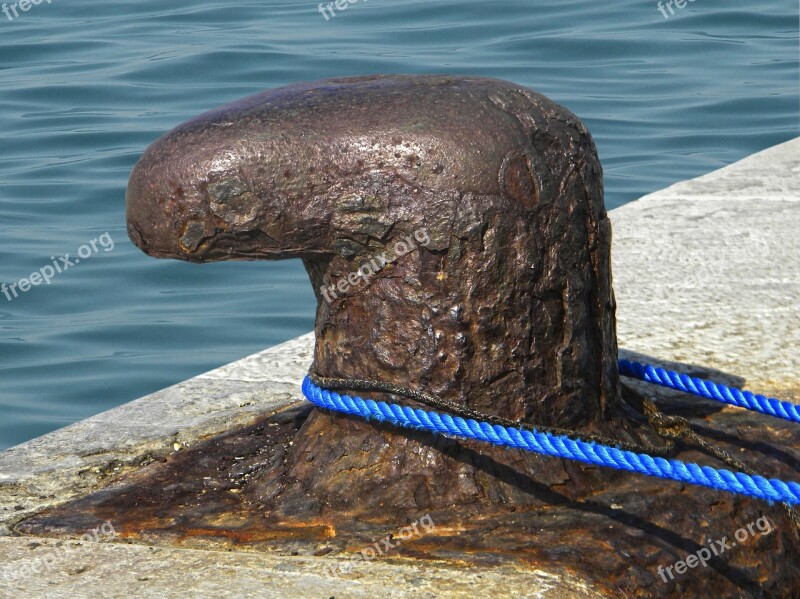 Bollard Mooring Leash Sea Metal