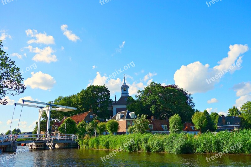 Village River Bridge Riverside Historic