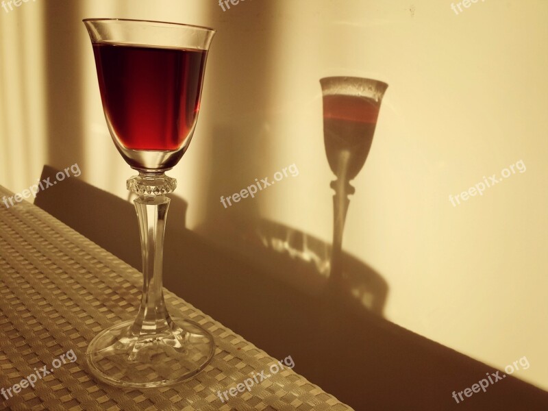 Shadow A Glass Of Light And Shadow Wine Free Photos