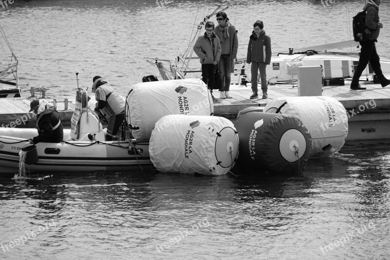 Wharf Buoys Characters Black And White Marine