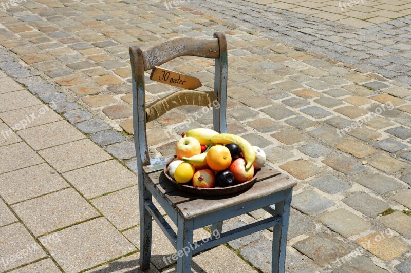 Summer Health Food On Chair With Paving Stones Free Photos