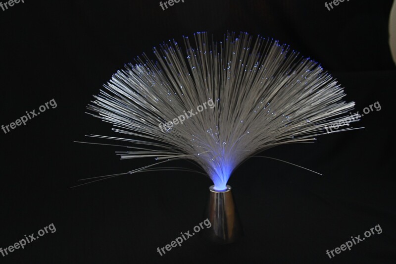 Light Glass Fiber Fiber Optic Lamp Lighting Silver