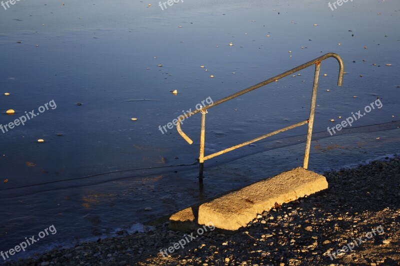 Staircase Boarding Ladder Lake Schwarzlsee Swim