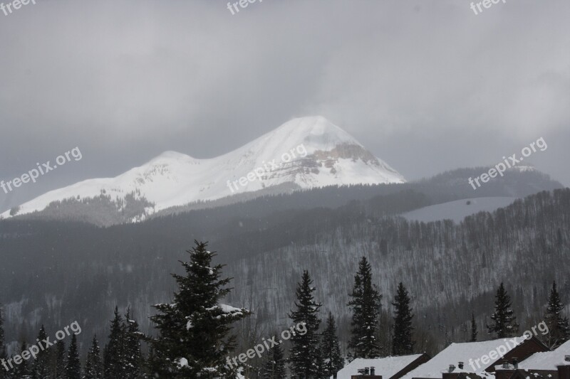 Snow Mountain Colorado Mountains Scenic Cold Usa