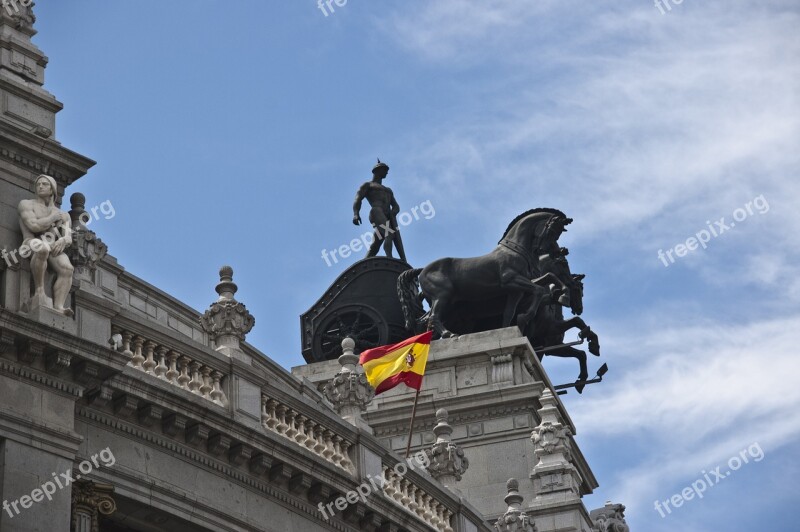 Madrid Bronce Sculpture Horses Banco Bilbao Madrid