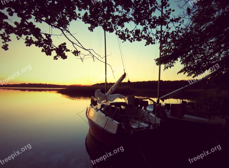 Nostalgia The Silence Nature Lake Sunset