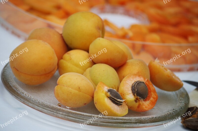 Apricots Fruit Orange Pips Sliced