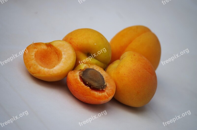 Apricots Fruit Orange Pips Sliced