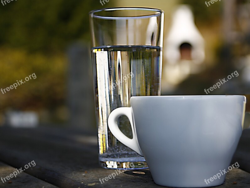 Coffee Water Glass Drink Coffee Break