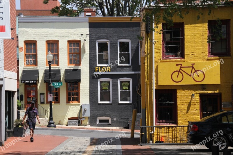 Georgetown Town Washington Dc Colorful Neighbourhood