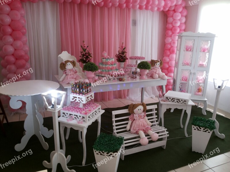 Party Girl Decoration Corner Rosa