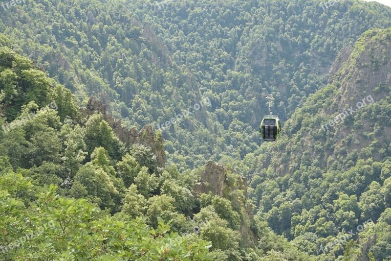 Cable Car Thale Panorama Landscape Nature