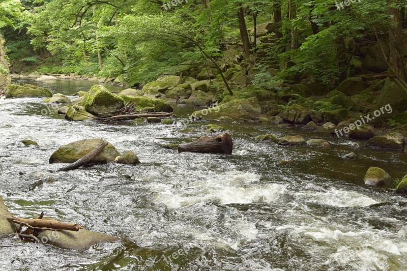 Bode River Water Stones Idyllic