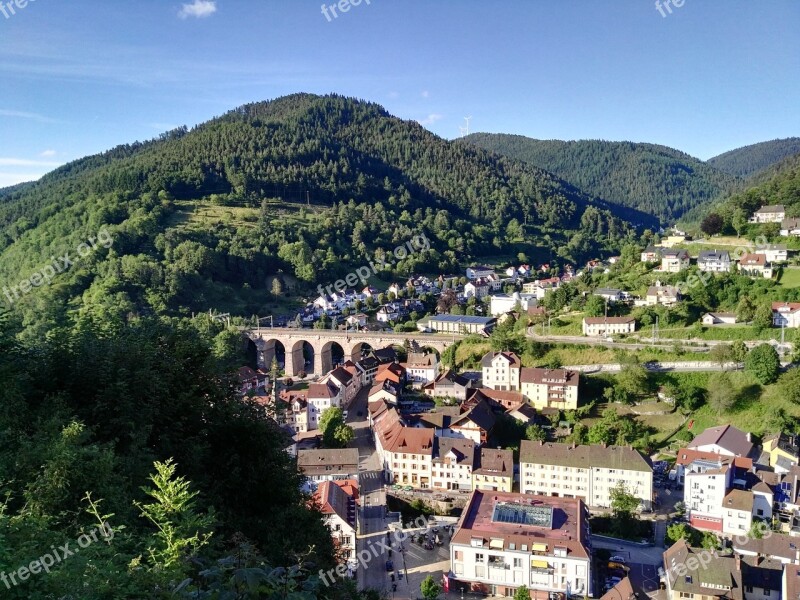 Hornberg Railway Bridge View From The Castle Hill Free Photos