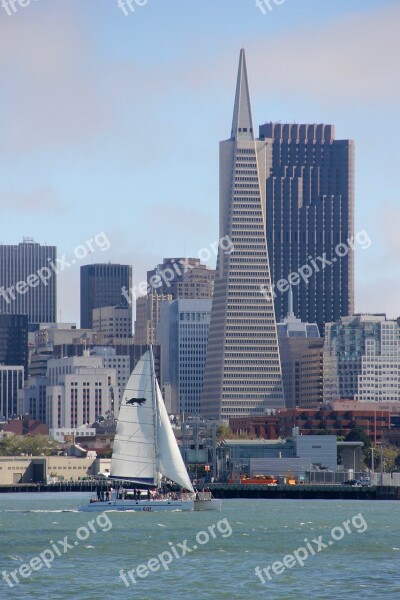 San Francisco Skyline Sail Sailboat San Francisco Skyline