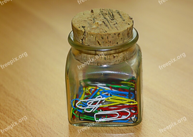 Glass Cork Plug Office Paperclip