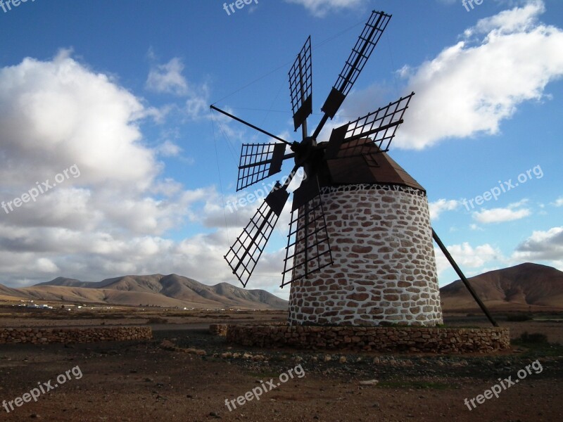 Fuerteventura Windmill Canaren Free Photos