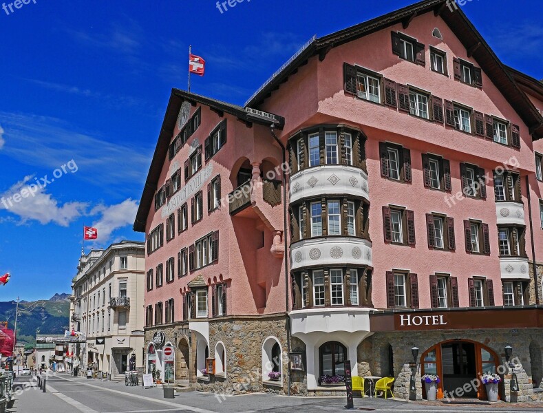 Pontresina Main Road Engadin Switzerland Rhätikon