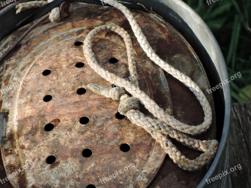 Rope Colander Metal Fisherman Fishing