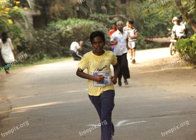 Sport Running Marathon Boy Young