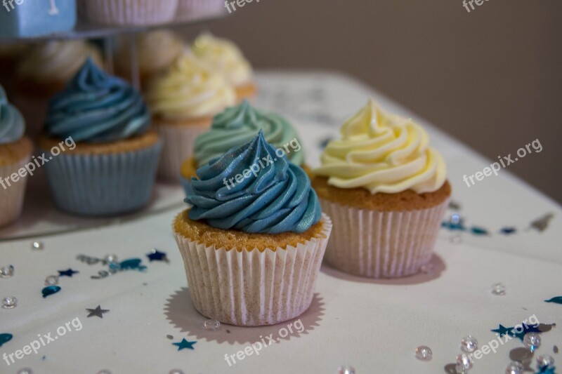 Cupcake Blue Cupcake Blue Cake Christening Snack