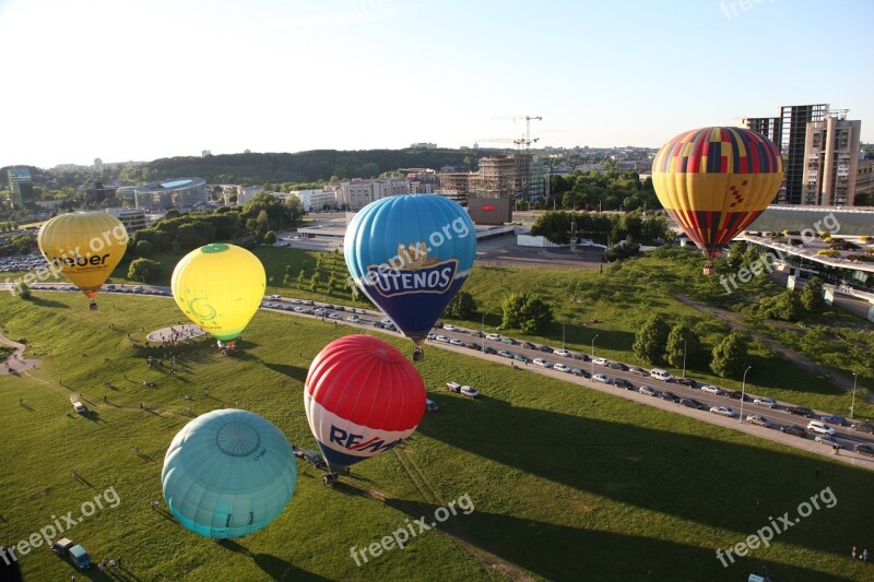 Tourism Air Balloon Colorful Sky