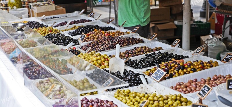 Olives Nice Flower Market Market Stall Selection