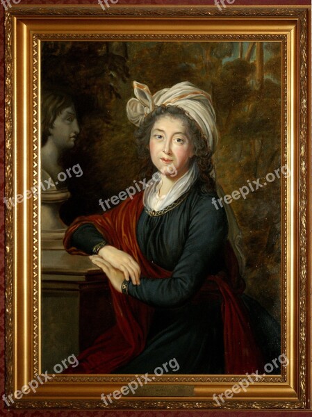 Portrait Countess Antique Painting Historical