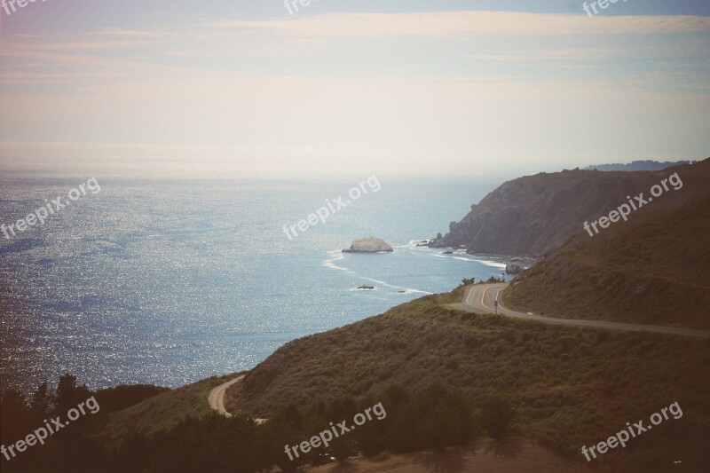 Coast California Ocean Coastal Mountains