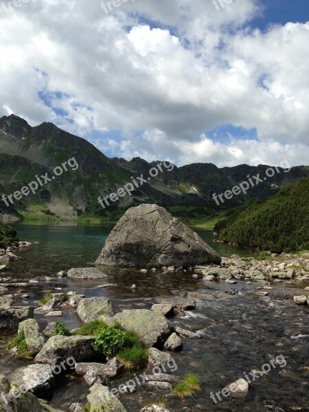 Tatry Mountains The High Tatras Landscape Valley Of Five Ponds