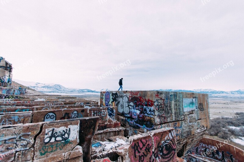 Graffiti Walls Ruins Graffiti Walls Mountains