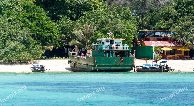 Phi Phi Island Tour Phuket Thailand Beach Boats