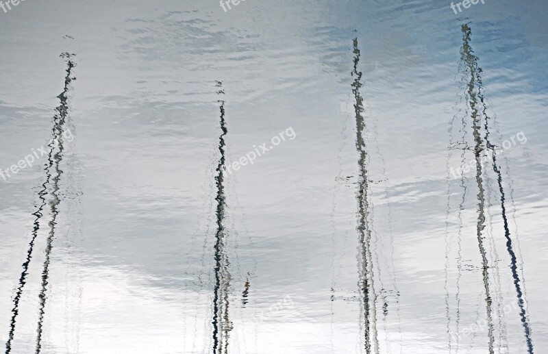 Reflection Mast Water Sailboat Yacht