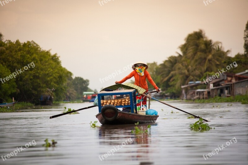 Floating Market Soc Trang Vietnam Vietnamese Life Market