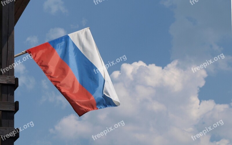 Flag Russia Tricolor Symbol Red Blue White