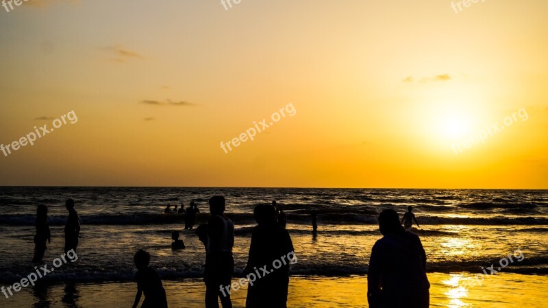 Crowd Happy Enjoying Sunset Sunrise