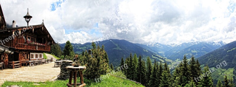 Alm Mountains Austria Alpbach Valley View