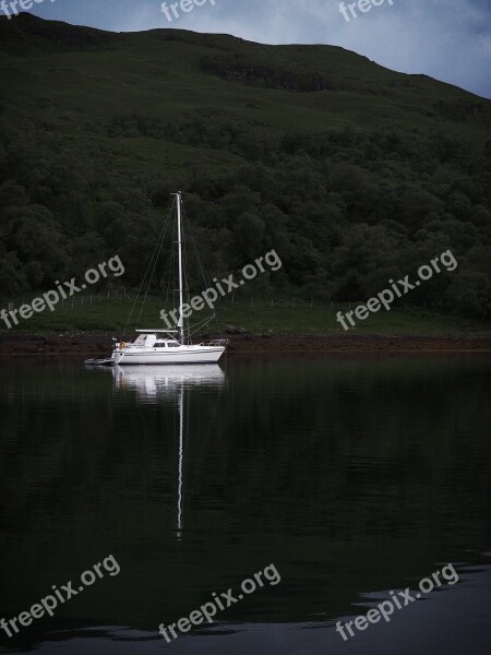 Yacht Sailboat Reflection Yachting Peace