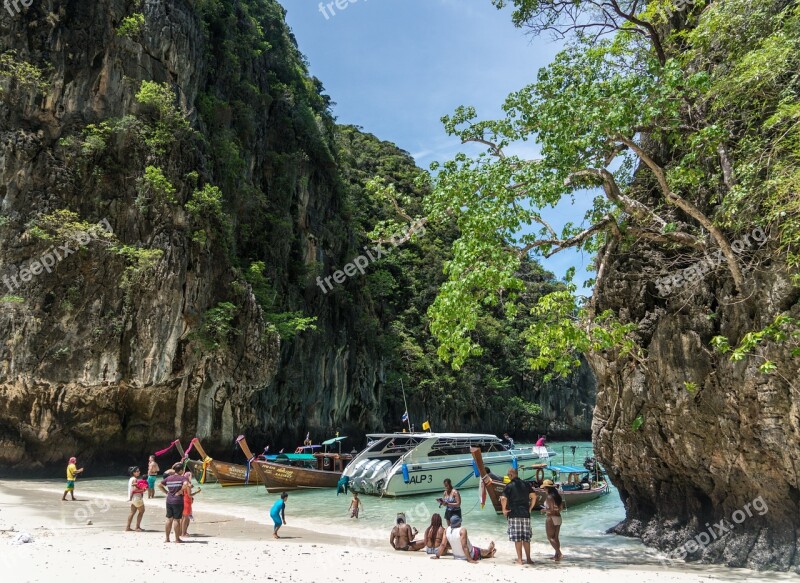 Phi Phi Island Tour Phuket Thailand Beach People Person