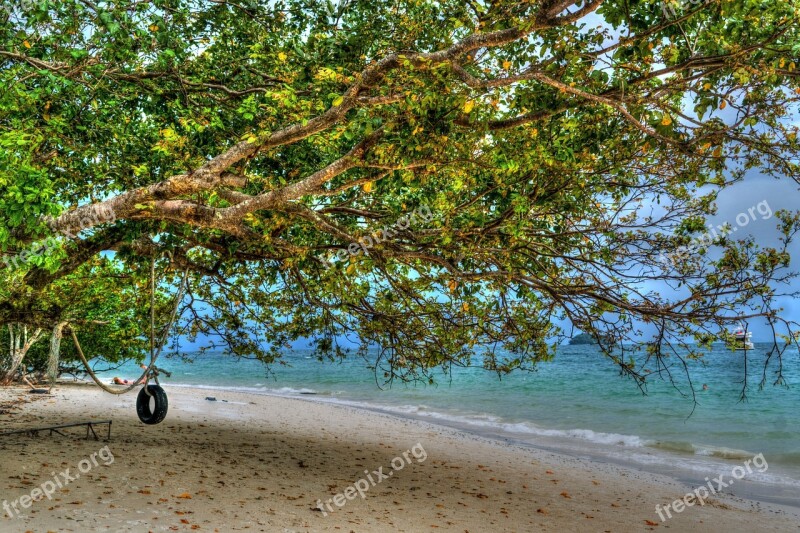 Phuket Thailand Phi Phi Island Tire Swing Travel