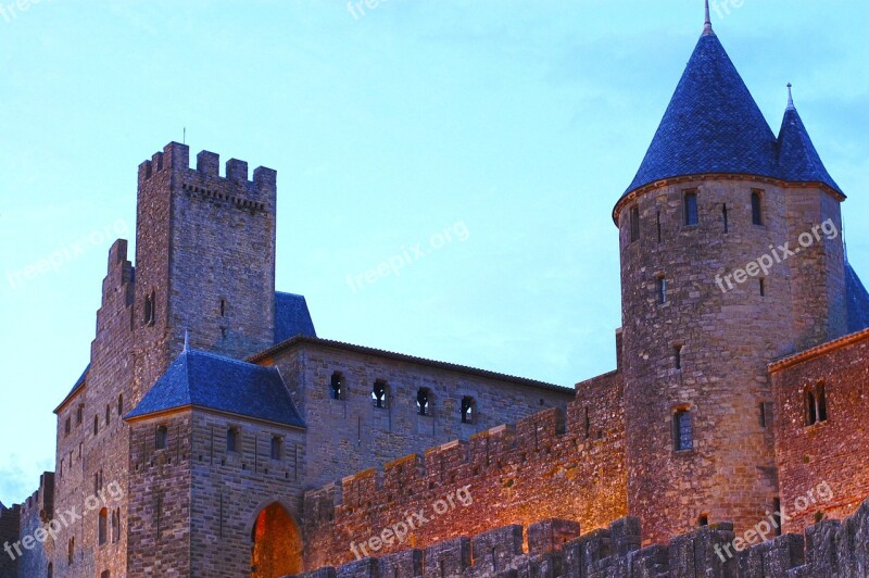 France Carcassonne Medieval Fortress Castle