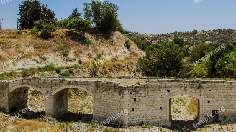 Cyprus Alethriko Bridge Stone Built Old