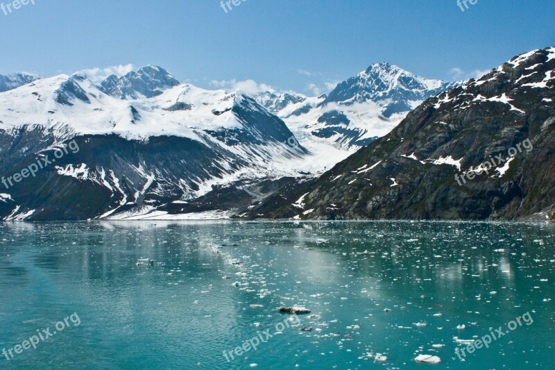 Glacier Bay Alaska Mountain Snow Landscape