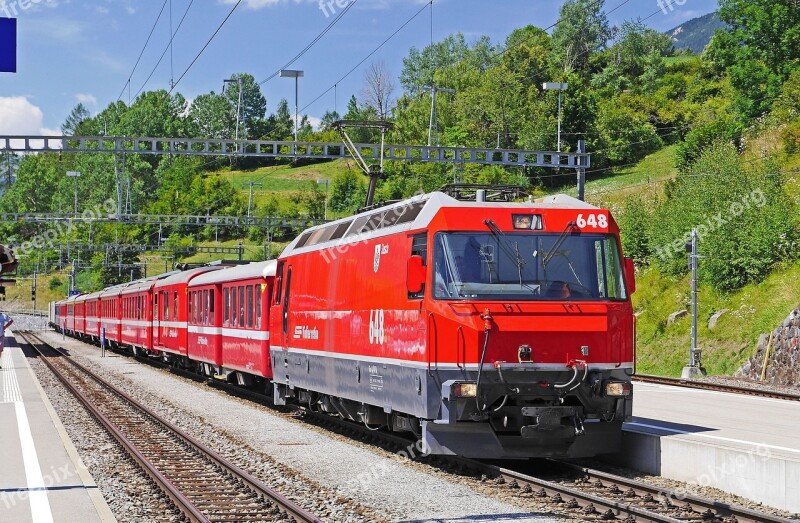 Switzerland Rhaetian Railways Filisur Railway Station Hub