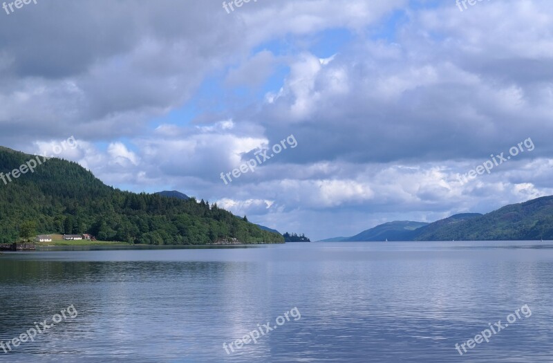 Scotland Lake Quiet Sky Blue